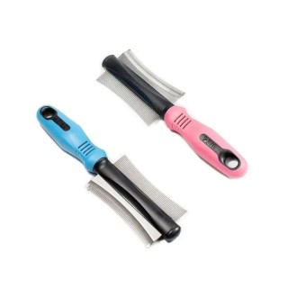 Tierhaarkamm für Katzen und Hunde, Haarentferner, doppelseitig, einfache Enthaarungsbürste für Katzen, Pflegewerkzeug für Hun