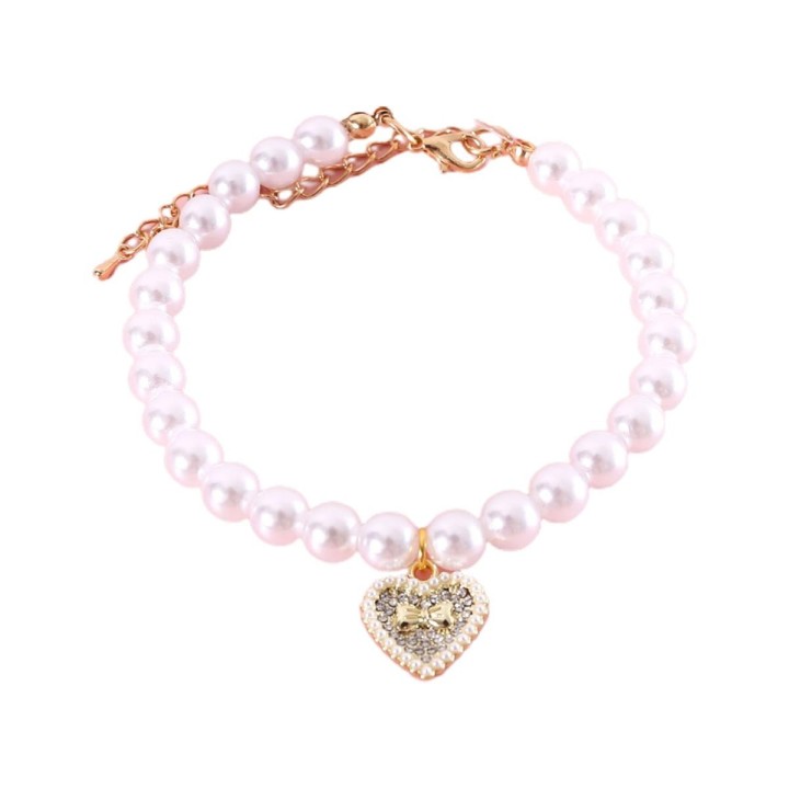 Auffällige exquisite Haustier Katze Hund Kirsche Anhänger gefälschte Perle Kragen Haustier Versorgung XS rot