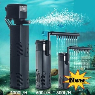 Hidom Innenfilter für Aquarien, Filter, Tauchpumpe, Sprühstange  (EU-STECKER) AP-300L schwarz