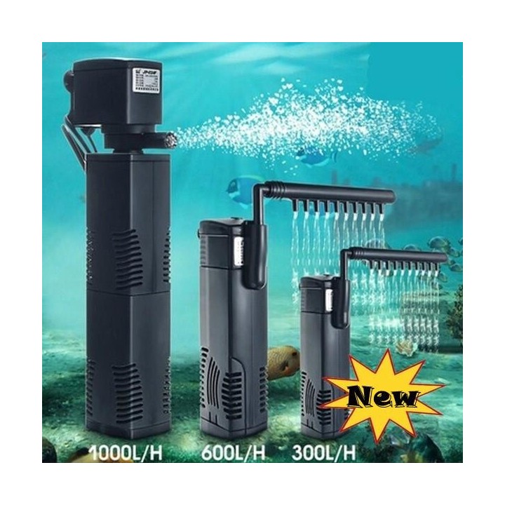 Hidom Innenfilter für Aquarien, Filter, Tauchpumpe, Sprühstange  (EU-STECKER) AP-300L schwarz