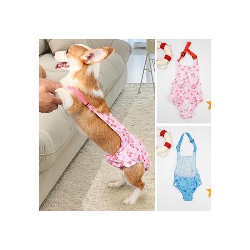 Menstruationshosen für weibliche Hunde mit Hosenträgern, Windeln für Haustierperioden, wiederverwendbare Hygienehöschen für H