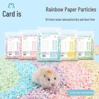 Bukaxing Regenbogen-Papierpellets: Desodorierendes Hamsterstreu und Baumwollsägemehl - 1 kg