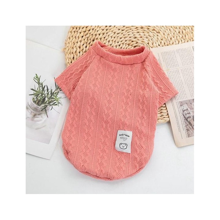 Stilvolle weiche einfarbige Hundestrickwaren für Welpen, Hunde, Winter, zweibeinige Kleidung für zu Hause S grün