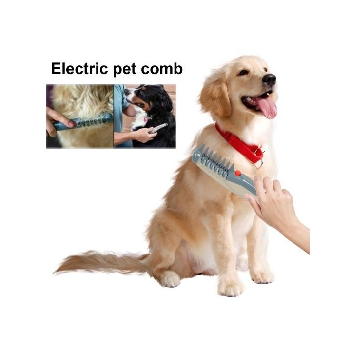 Elektrischer Fellpflegekamm für Haustiere, Hundehaarschneider, Enthaarungsbürste, Tierhaarknotenentferner für lang- und kurzh