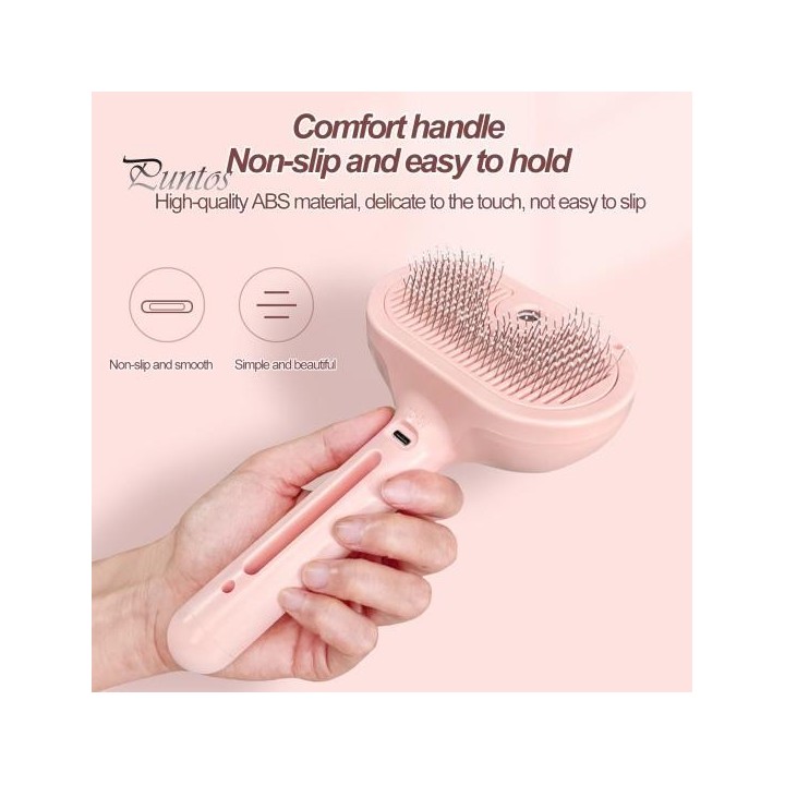 Elektrischer Sprühkamm für Haustiere, selbstreinigend, wiederaufladbar über USB, mit Wasserspender, entfernt statische Auflad