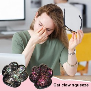 Glitzerndes schwarzes Katzenpfotenspielzeug, Stressabbau, Kätzchenpfote, Quetsch- und Sensorikspielzeug