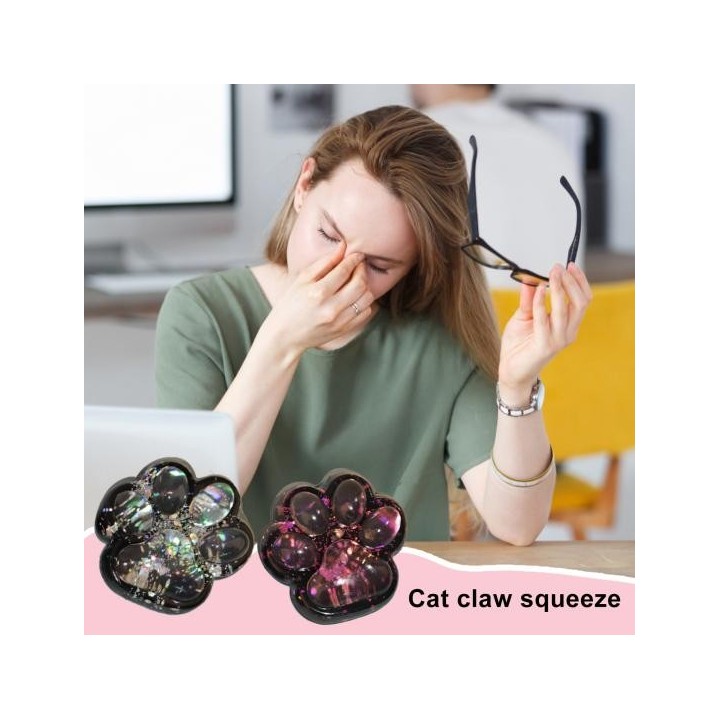 Glitzerndes schwarzes Katzenpfotenspielzeug, Stressabbau, Kätzchenpfote, Quetsch- und Sensorikspielzeug