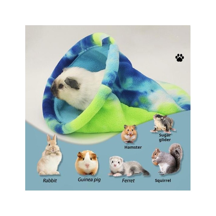 Hamsterschlafsack, weiches Fleece, warm, Winterversteck, Nest, Meerschweinchen, Kuschelsack, Kleintiere, gemütliche Höhle für