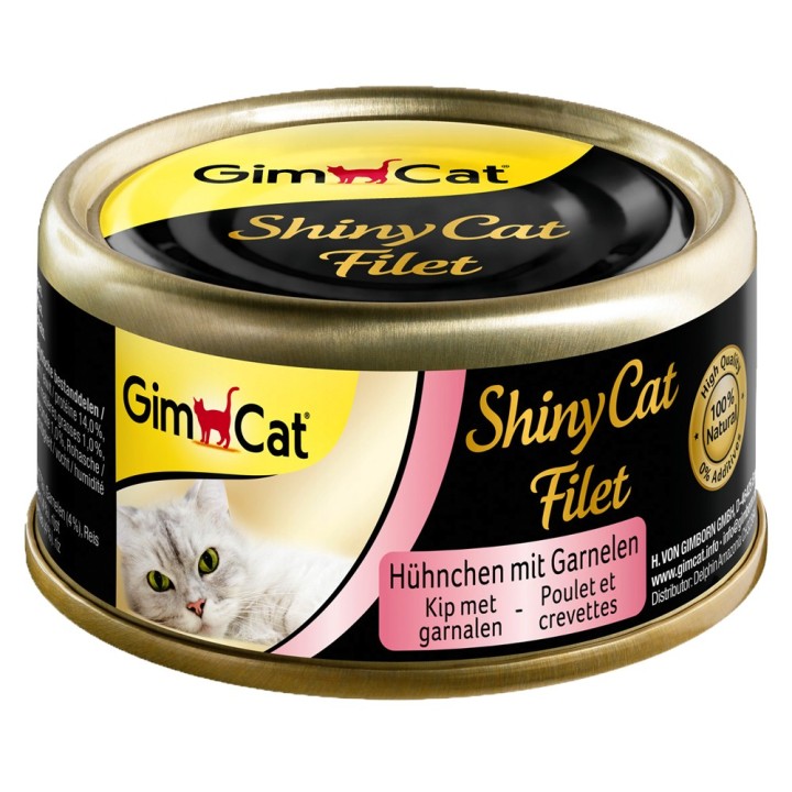 GimCat ShinyCat Filet Dose 6 x 70 g - Hühnchen & Garnelen