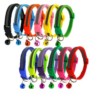 Reflektierende personalisierte Hundehalsbänder aus Nylon, individuelles Haustier-Welpen-Katzen-ID-Halsband-Tag Light green