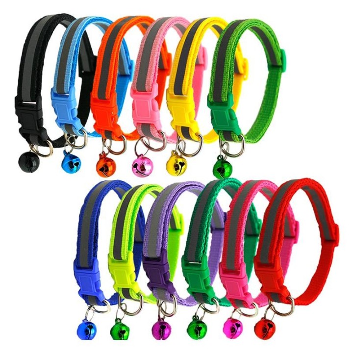 Reflektierende personalisierte Hundehalsbänder aus Nylon, individuelles Haustier-Welpen-Katzen-ID-Halsband-Tag Light green