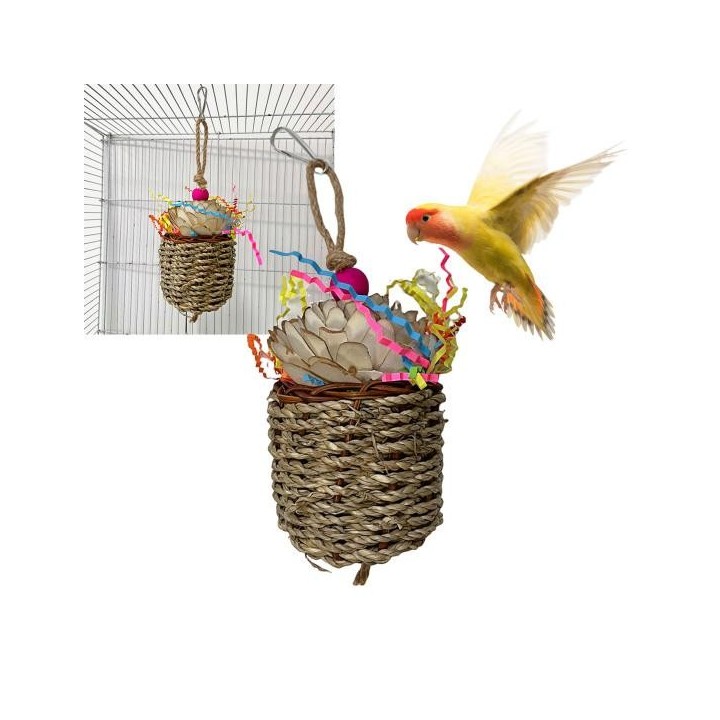 Vogelspielzeug, natürliches Material, Vogelkauspielzeug, Papagei, Futtersuche, interaktives Hängekäfigspielzeug, Heimtierbeda