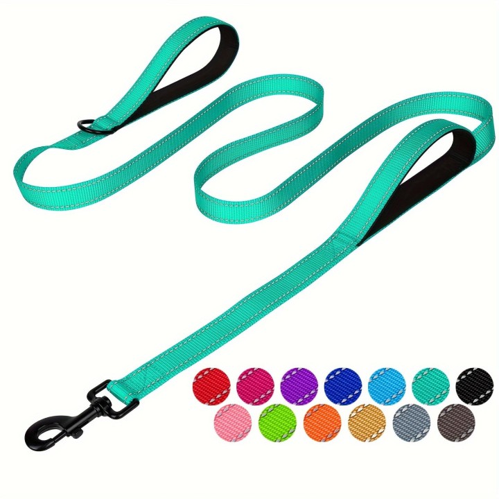 Robuste, reflektierende Hundeleine mit zwei Griffen für Sicherheit bei Nacht – perfekt für Spaziergänge im Freien, Training u