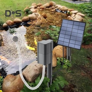 Solar-Teich-Sauerstoffgenerator, Aquarium-Sauerstoffbelüfter, 2,5 W, Solar-Luftsauerstoffpumpe, Angelbelüfter mit Rohr, Luftb