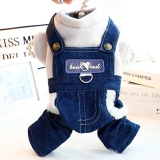 Verdicken Sie Fleece-warmen Hundeoverall Winterhundekleidung für Chihuahua Youkshire Mantel Welpenoveralls Pudeljacke Haustie