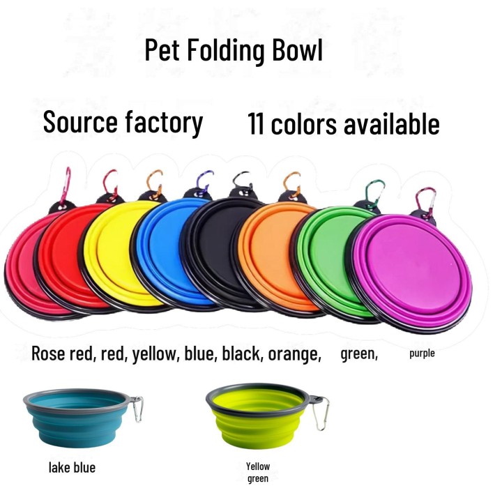 Tragbarer, zusammenklappbarer Hundenapf zum Füttern und Tränken im Freien Black Frame with Buckle 350ML