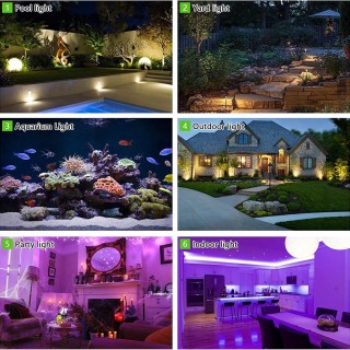 Unterwasserlicht RGB Aquarium Licht Wasserdicht Aquarium Licht Garten Licht 3