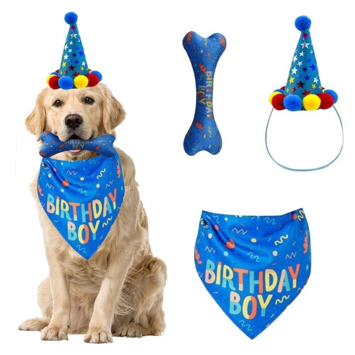 Polyester Junge Bandana Hut Party Supplies Haustier Hund Geburtstag