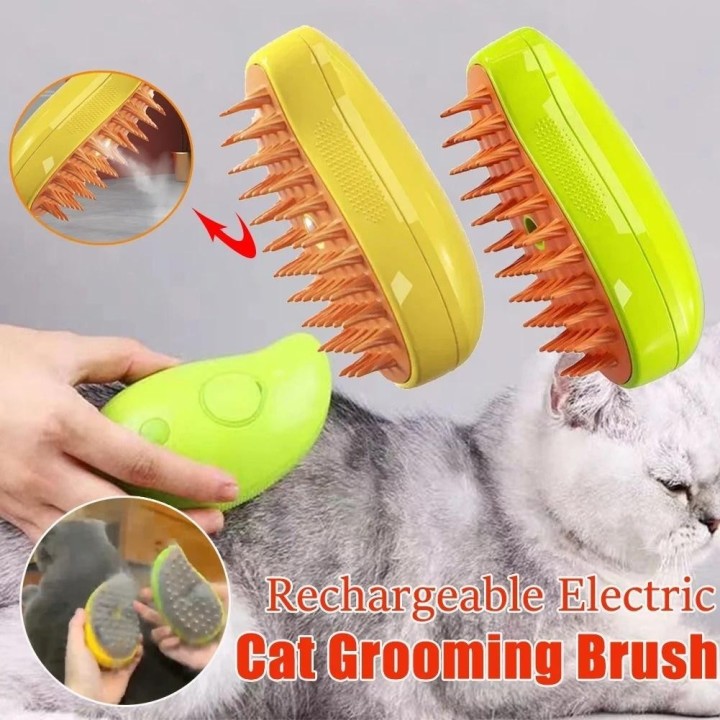 3 In 1 Dampfende Katzenbürste Haustier Katze Hund Spray Massage Kamm Selbstreinigende Dampf Katze Hund Bürste Haustier Bad pf