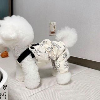 Haustier Hund Jumpsuits für Kaninchen Druck Hund Sling Kleid Sommer Winter Haustier Outfits Welpen Rock Hund Kleidung M