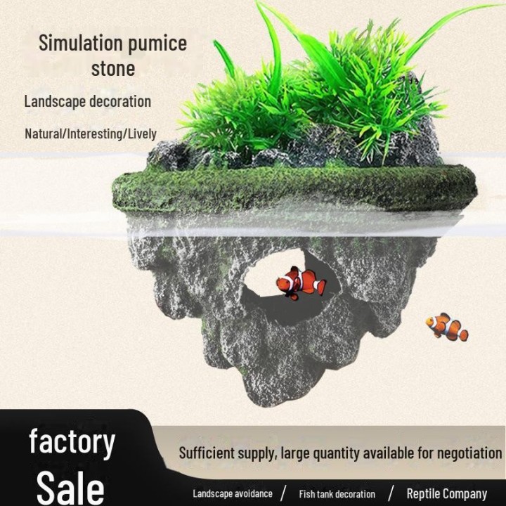 Schwimmendes Aquarium-Felsornament: Ökologische Dekoration aus Schaumstoff, Baumwolle und Kunststoff für die Aquariengestaltu