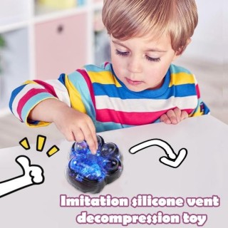 Glitzerndes schwarzes Katzenpfotenspielzeug, Stressabbau, Kätzchenpfote, Quetsch- und Sensorikspielzeug hellblaue
