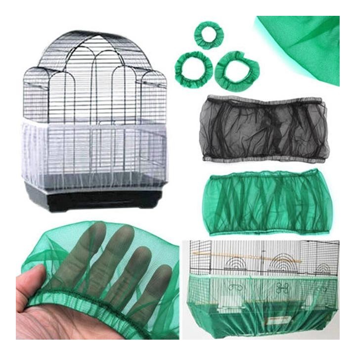 Leicht zu reinigender, luftiger Nylon-Netzbezug für Vogelkäfige M weiß