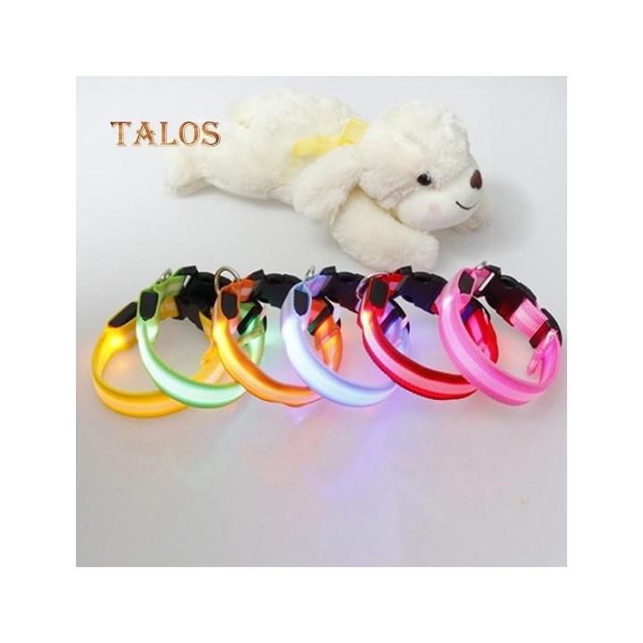 Nachtsicherheits-Halsband für Welpen, Hunde und Katzen, blinkend, leuchtendes LED-Licht, verstellbar, wasserabweisend L