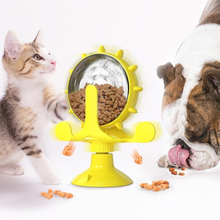 Slow Food Leaker Heimtierbedarf für Katzen, Hundespielzeug, lustige Katzen-Windmühle, Drehteller, Heimtierprodukte