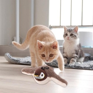 Haustier elektrische Plüsch Spielzeug flattern und schütteln Spatz Lade Katze Spielzeug Simulation schwingenden Flügel Vogel