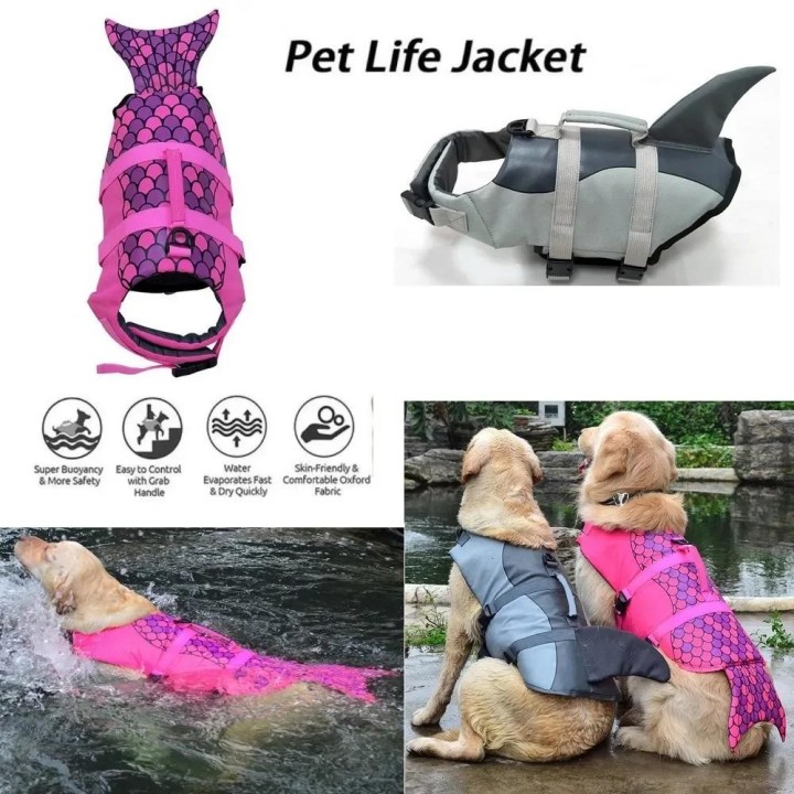 Haustier Hund Lebensretter Hund Schwimmweste Weste Kleidung Schwimmweste Kragen Harness Hund Schwimmen Sommer Bademode Drop S