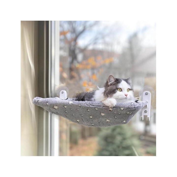 Foldable Cat Window Perch Glow in The Dark Cat Hammock Cordless Cat Bed with Suction Cups Cat Sunbathing Resting Seat for Ind