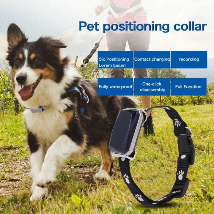 Intelligenter GPS-Tracker, MiNi Haustier-Positionierungshalsband IP67 (für Hunde und Katzen), AGPS LBS-Positionierung, Geofen