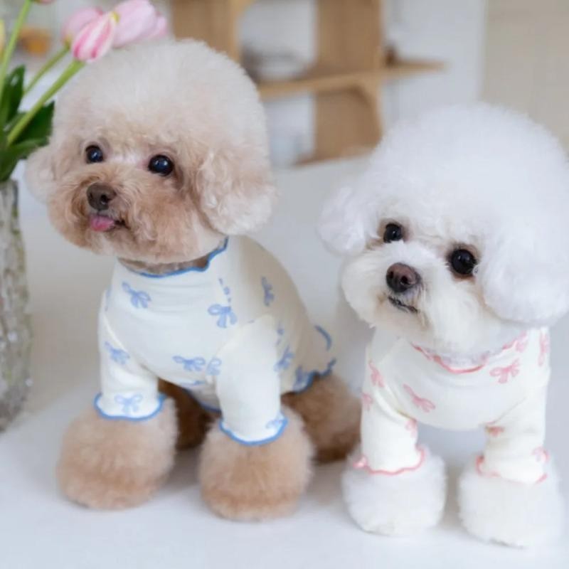 Süße Hundekleidung für den Winter mit Schleife, Unterhemd, Haustier-Kapuzenpullover, Teddymantel, Hund, Pommern, kleine Hunde