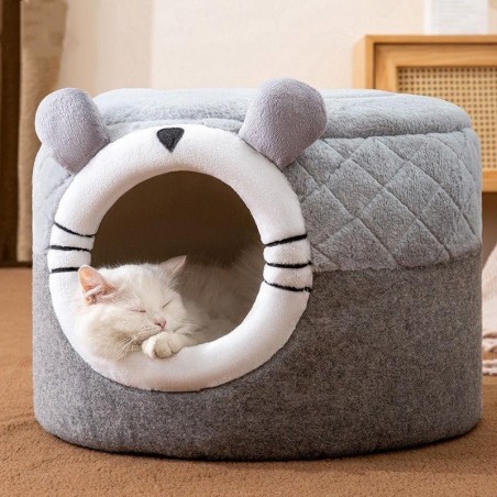 Katzenbett, Höhle, warmes Zelt, weiches, geschlossenes, überdachtes Höhlenhaus für den Innenbereich für Katzen, Kätzchen, kle