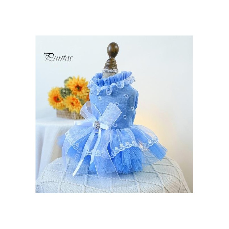 Haustierkleid, bezauberndes, mit Schleife verziertes Hundekleid, bequemes Katzen-Prinzessinnenkleid mit Traktionsring, Heimti