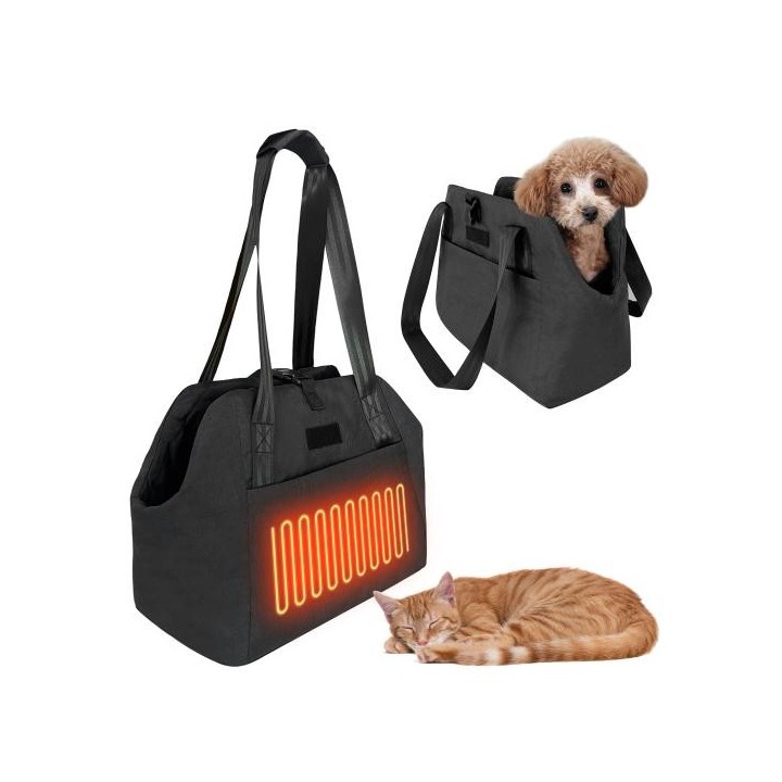 Beheizte Tragetasche für Haustiere, 3 einstellbare Heizstufen, Winter-Reisetasche für Haustiere im Freien mit Heizkissen für
