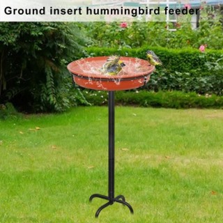 Freistehende Vogelbadeschale, Vogelfutterspender für den Garten im Freien, Dekoration mit Metallpfahl, Wildvogel-Spa-Futtersc