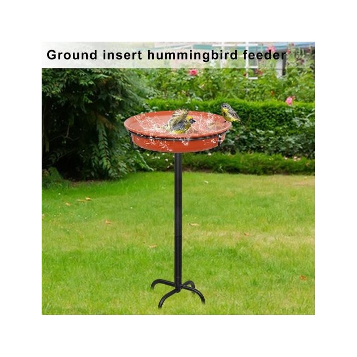 Freistehende Vogelbadeschale, Vogelfutterspender für den Garten im Freien, Dekoration mit Metallpfahl, Wildvogel-Spa-Futtersc