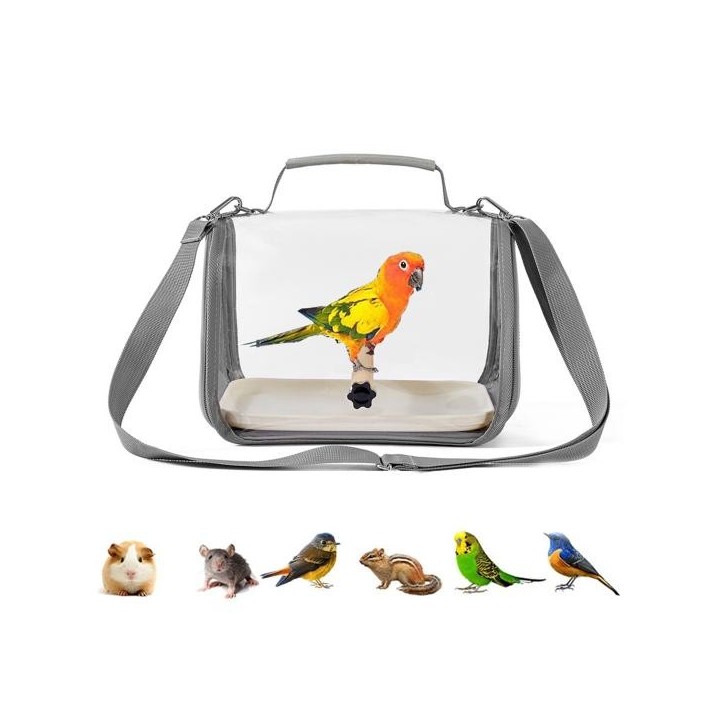 Vogel-Tragetasche, Papageien-Reisekäfig mit Ständer, Sitzstange, tragbarer Outdoor-Abenteuer-Vogelkäfig, Kleintierbedarf für