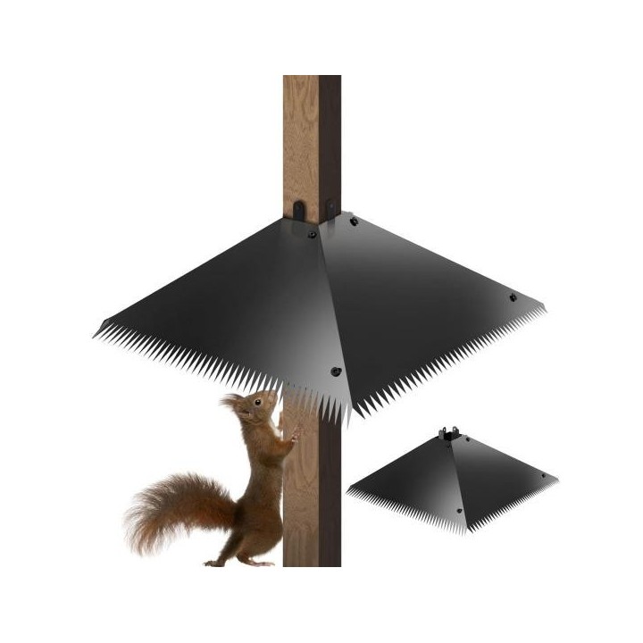 Eichhörnchensichere Schutzwand, Stangenmontage, Metall-Eichhörnchen-Stopper-Schutz, quadratische Eichhörnchen-Schutzwand für