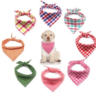 Sommer Haustier Halsbänder Einstellbare Bib Halstuch Hund Schal Katze Hals Schal Pet Bandanas Plaid Stil 6