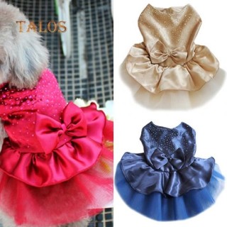 Haustier Hund Welpe Schleife Gaze Tutu Kleid Rock Katze Pailletten Prinzessin Kleidung Bekleidung Bequem XS