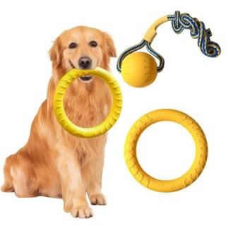 Hunde-Frisbee-Spielzeug, Anti-Biss-Puller, Trainingsring, Hundekauball für aggressive Kauer, interaktives Fang- und Apportier