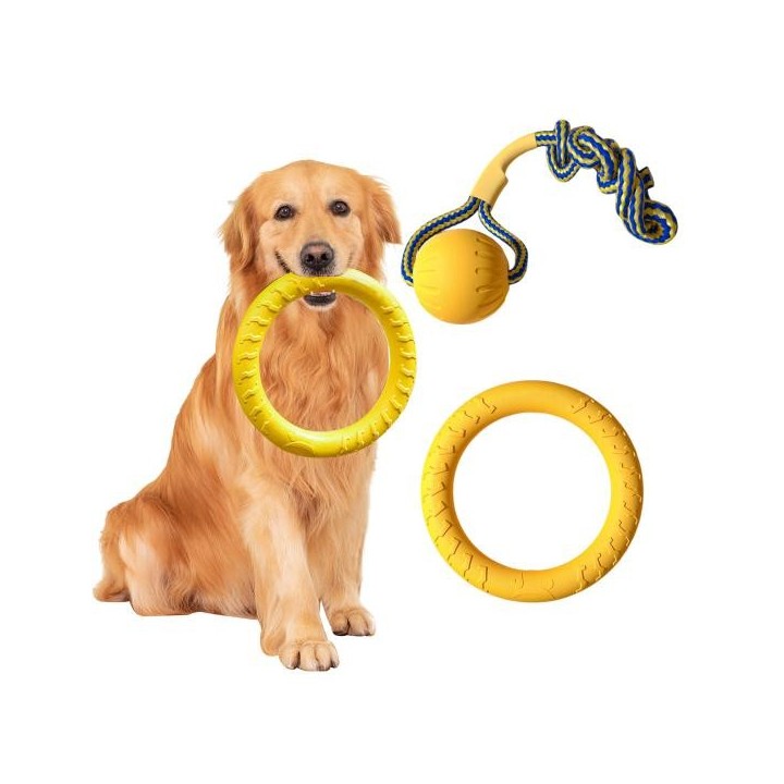 Hunde-Frisbee-Spielzeug, Anti-Biss-Puller, Trainingsring, Hundekauball für aggressive Kauer, interaktives Fang- und Apportier