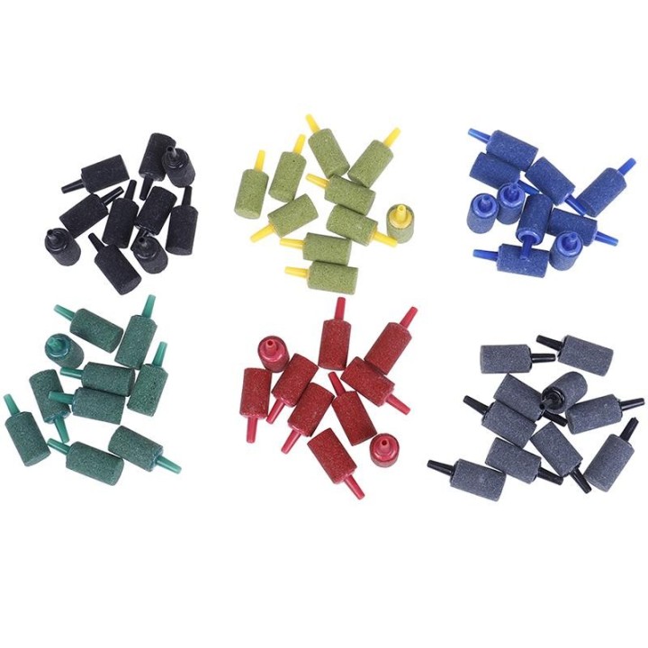 Aquarium-Sauerstoff-Sandkopf-Luftpumpe, zylindrischer Luftstein schwarz