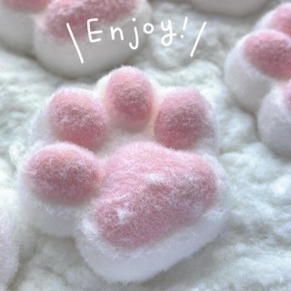 Simulation Plüsch Katzenkralle Kneifspielzeug Mini Kawaii Plüsch Katzenkralle Silikon Kätzchenkralle Süßes rosa Katzenfuß Dek