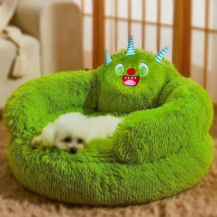 Langhaariges Nest, Cartoon-Monster, Haustiernest, Matte, Hundenest, Katzennest, universell waschbar, kreative Persönlichkeit,