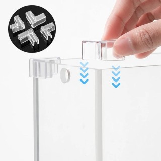 4 pcs/set Anti-collision Free Protective Cover Transparent Protection Angle Cover  Fish Tank 10mm