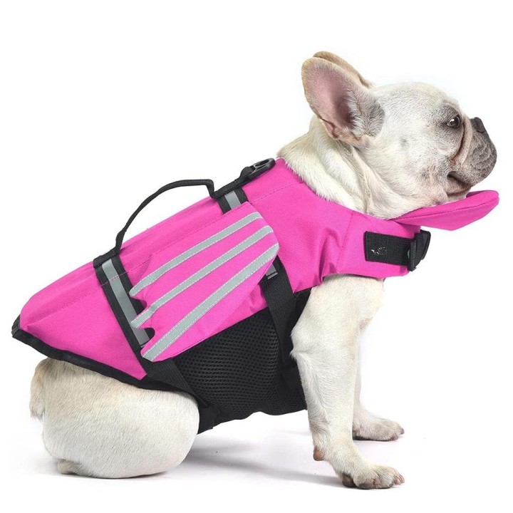 Schwimmweste für Hunde, Schwimmweste für Welpen, kleine und große Hunde, Schwimmoutfits, Badebekleidung für Husky, Französisc